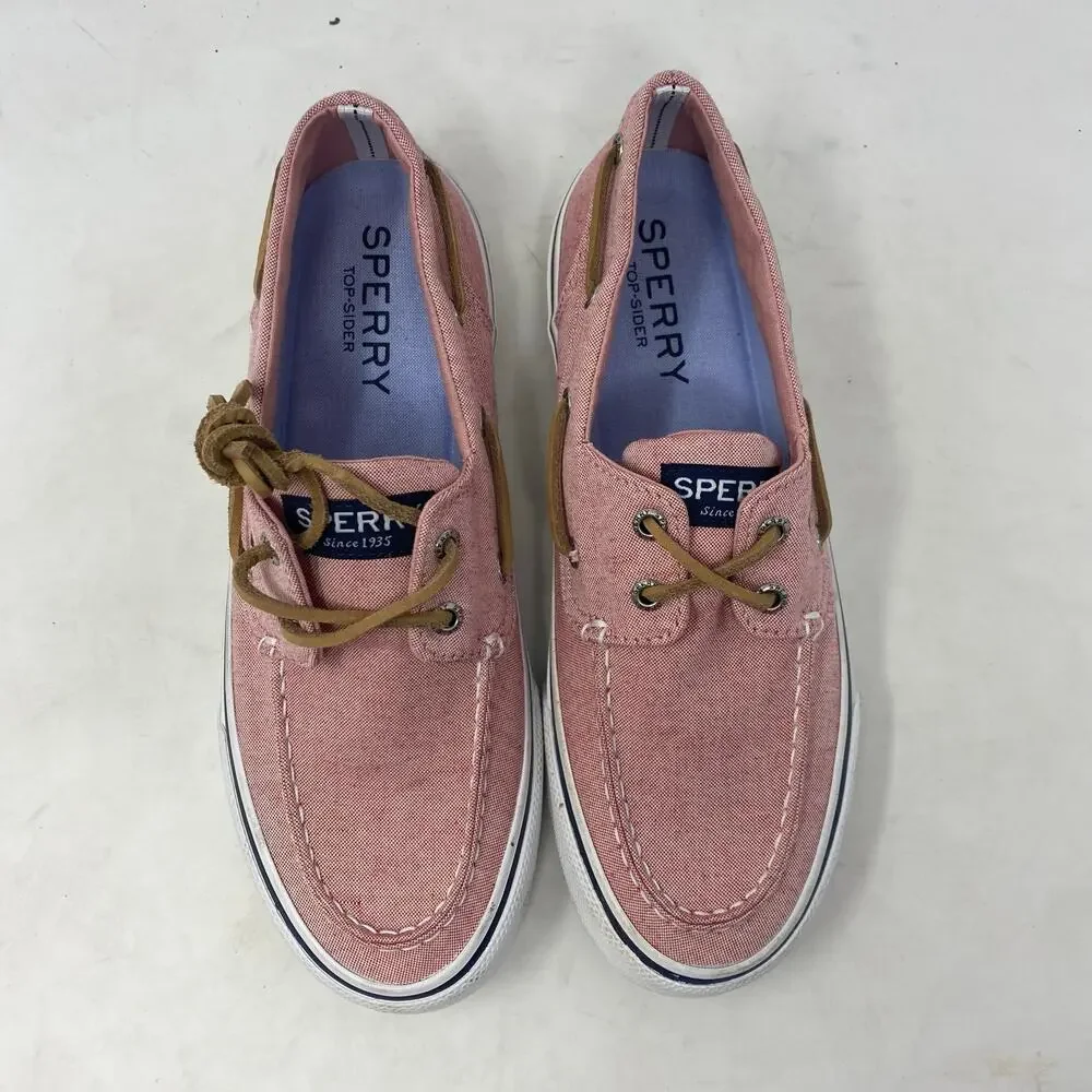 Sperry Bahama II Boat Shoes Shirt Red Pink Sneaker Mens Size 8